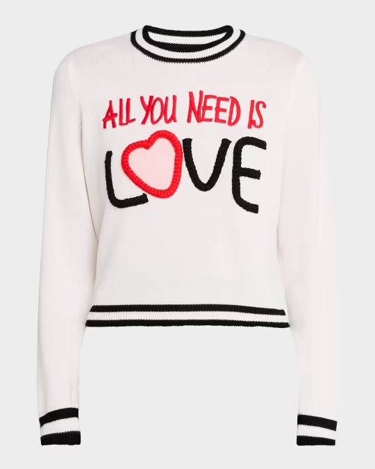 All you Need Is Love Rorie Sweater, The Beatles × Alice + Olivia