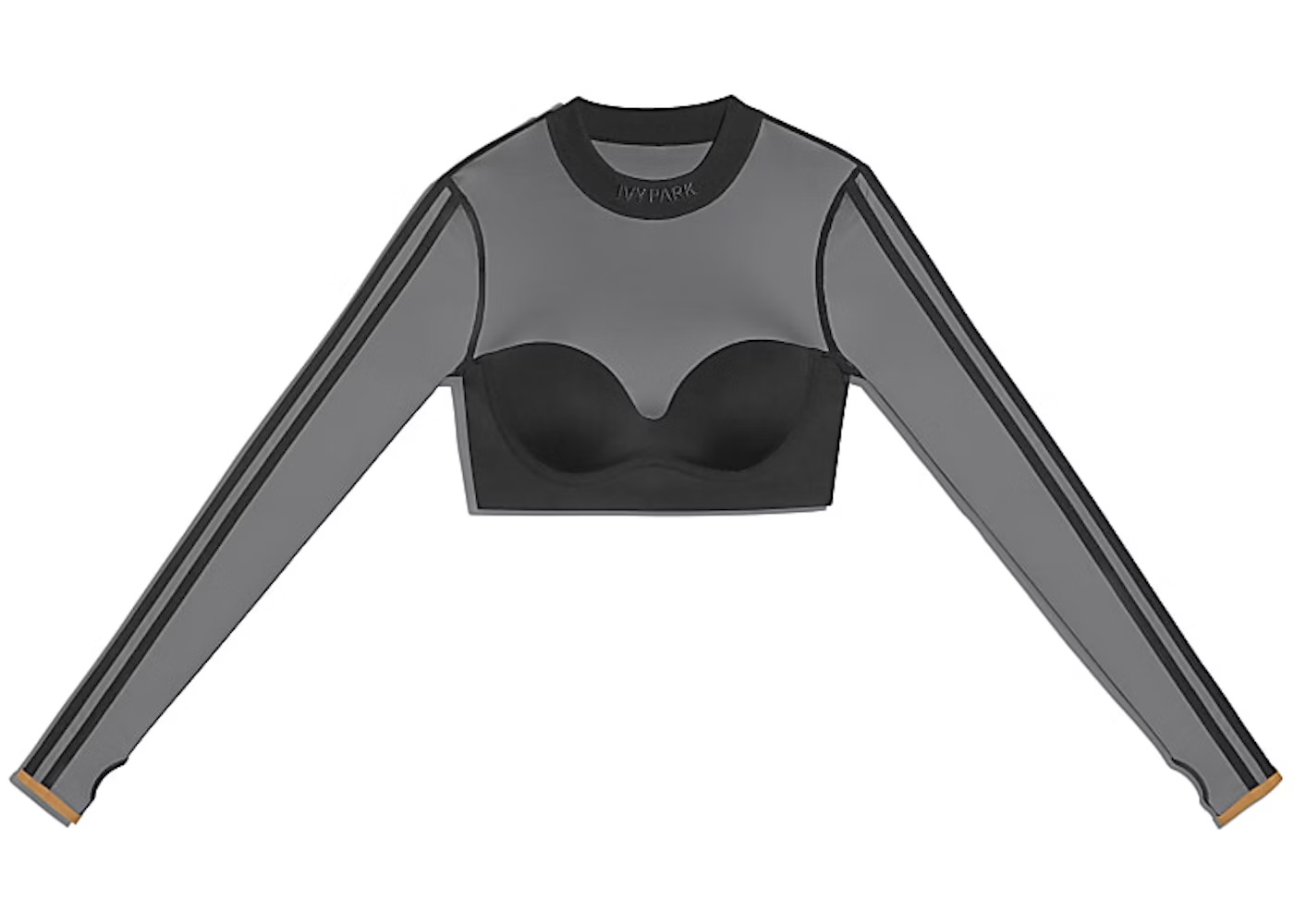 Noir Long Sleeve Mesh Crop Top, Beyoncé × Adidas