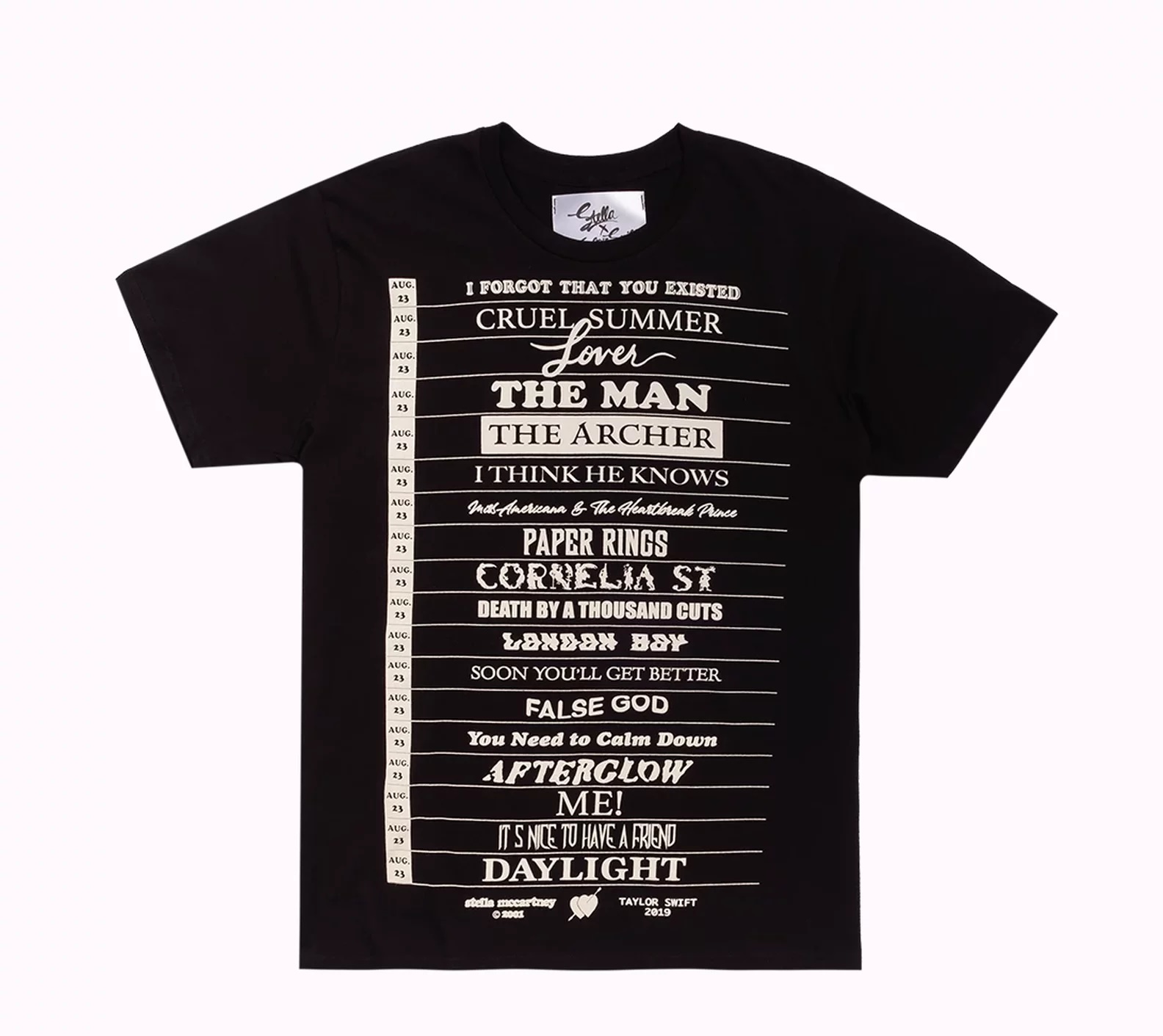 Tracklist Short Sleeve Tee, Taylor Swift × Stella McCartney