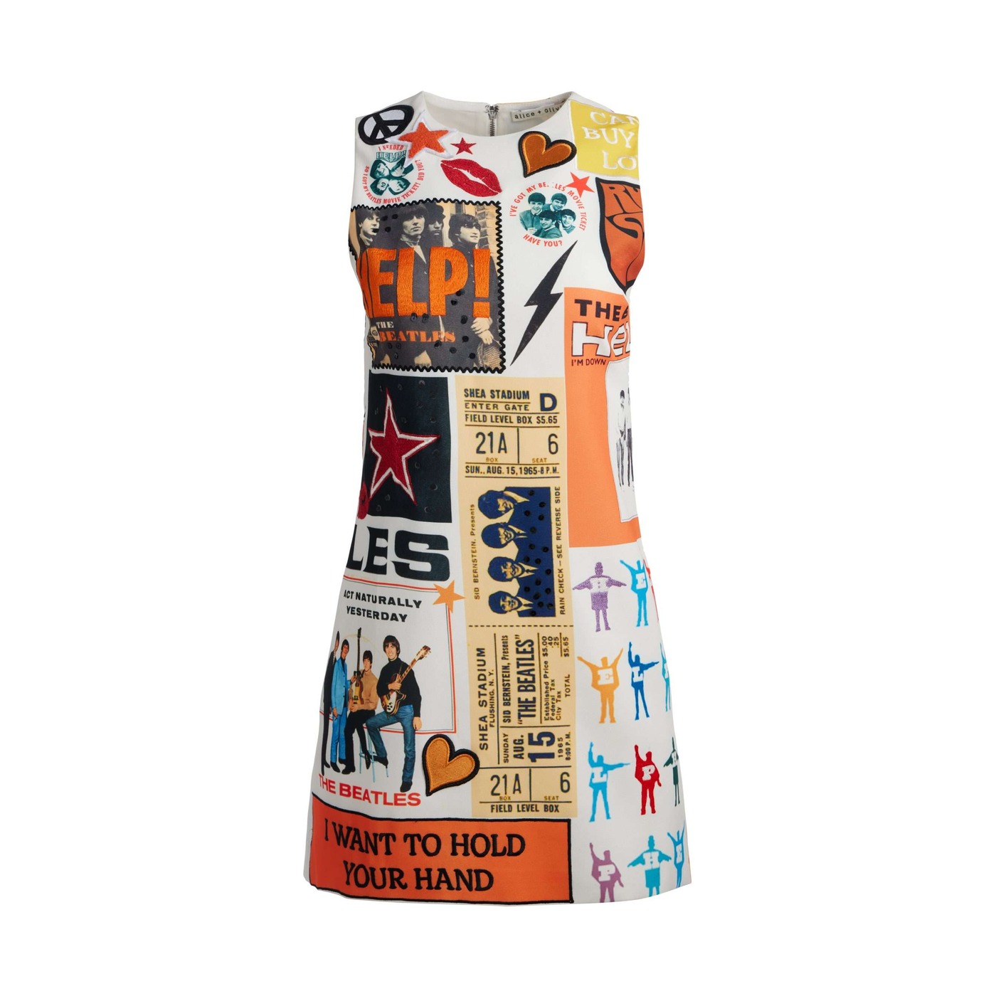 Clyde Dress, Graphic Print, The Beatles × Alice + Olivia