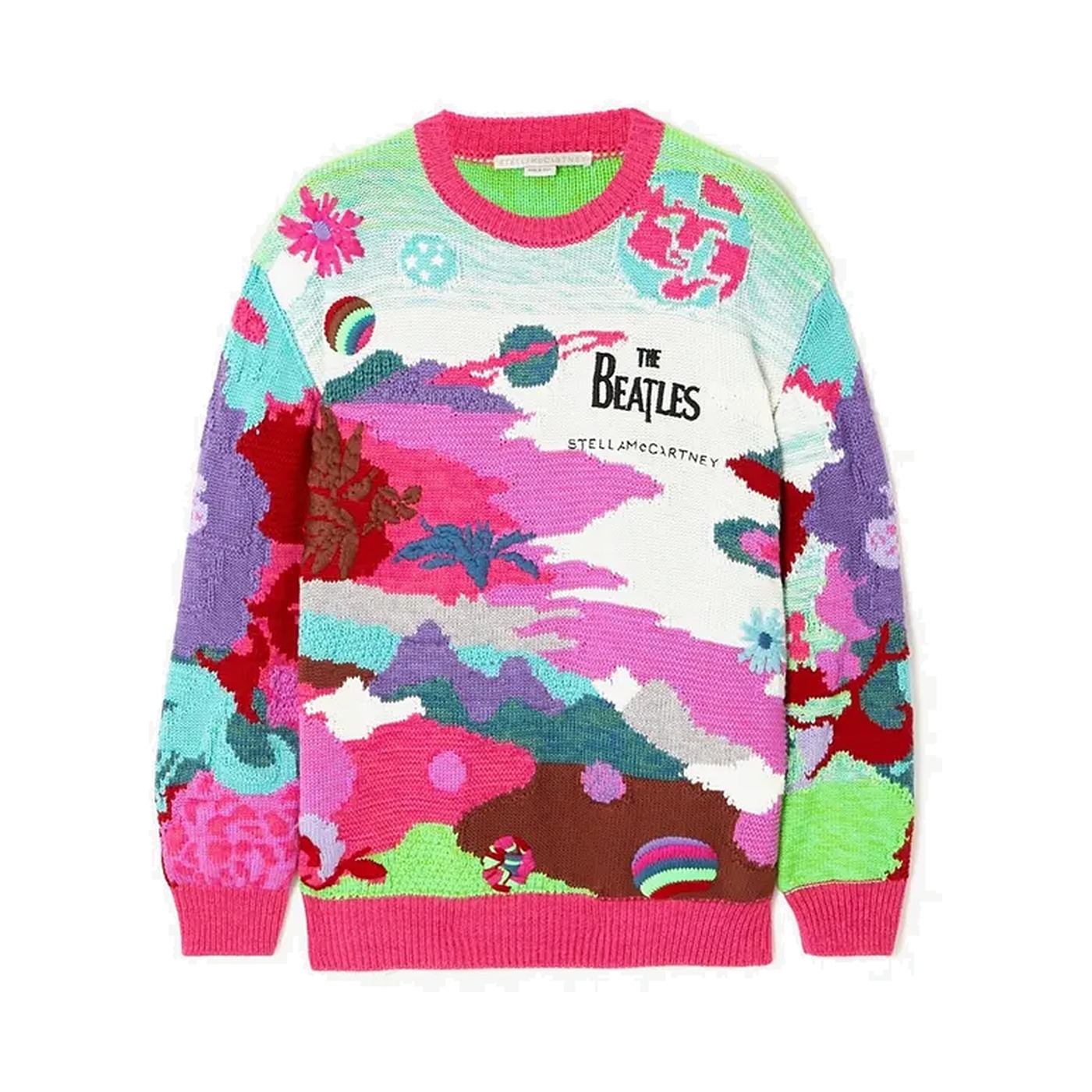Get Back Embroidered Intarsia Cotton Sweater, The Beatles × Stella McCartney