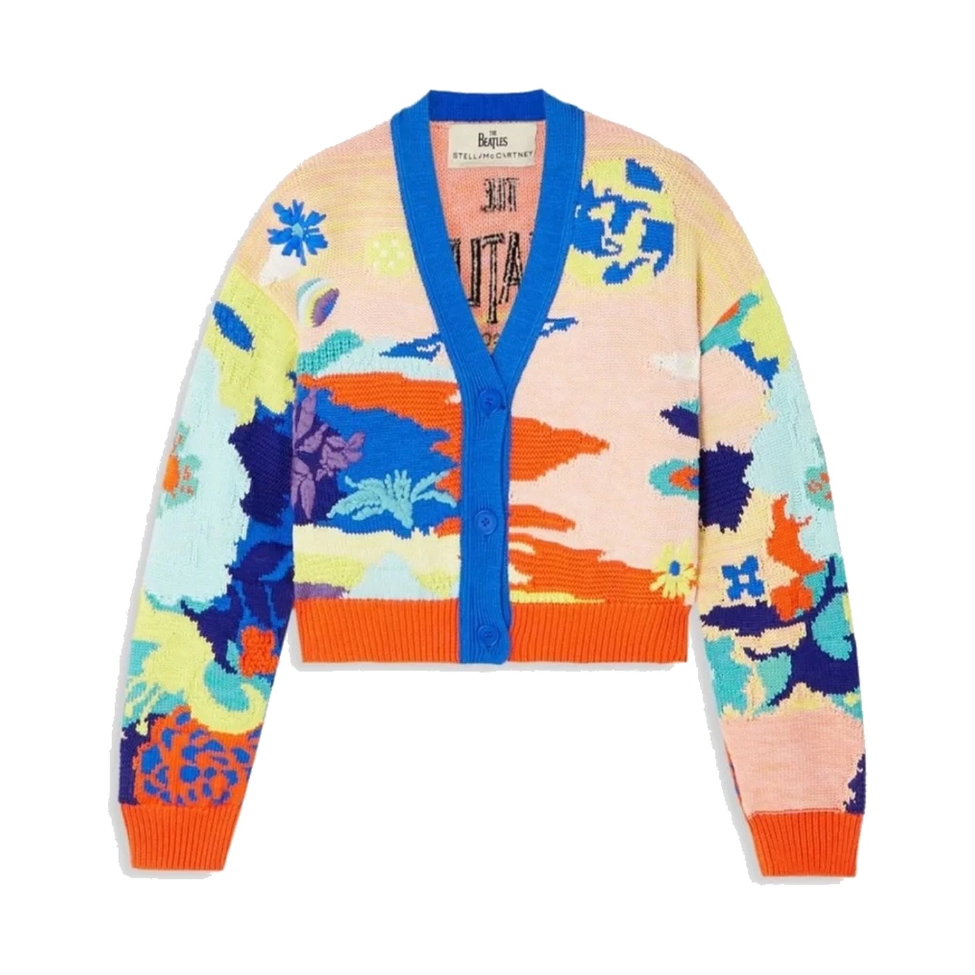 Get Back Cropped Embroidered Intarsia Cotton Cardigan, The Beatles × Stella McCartney