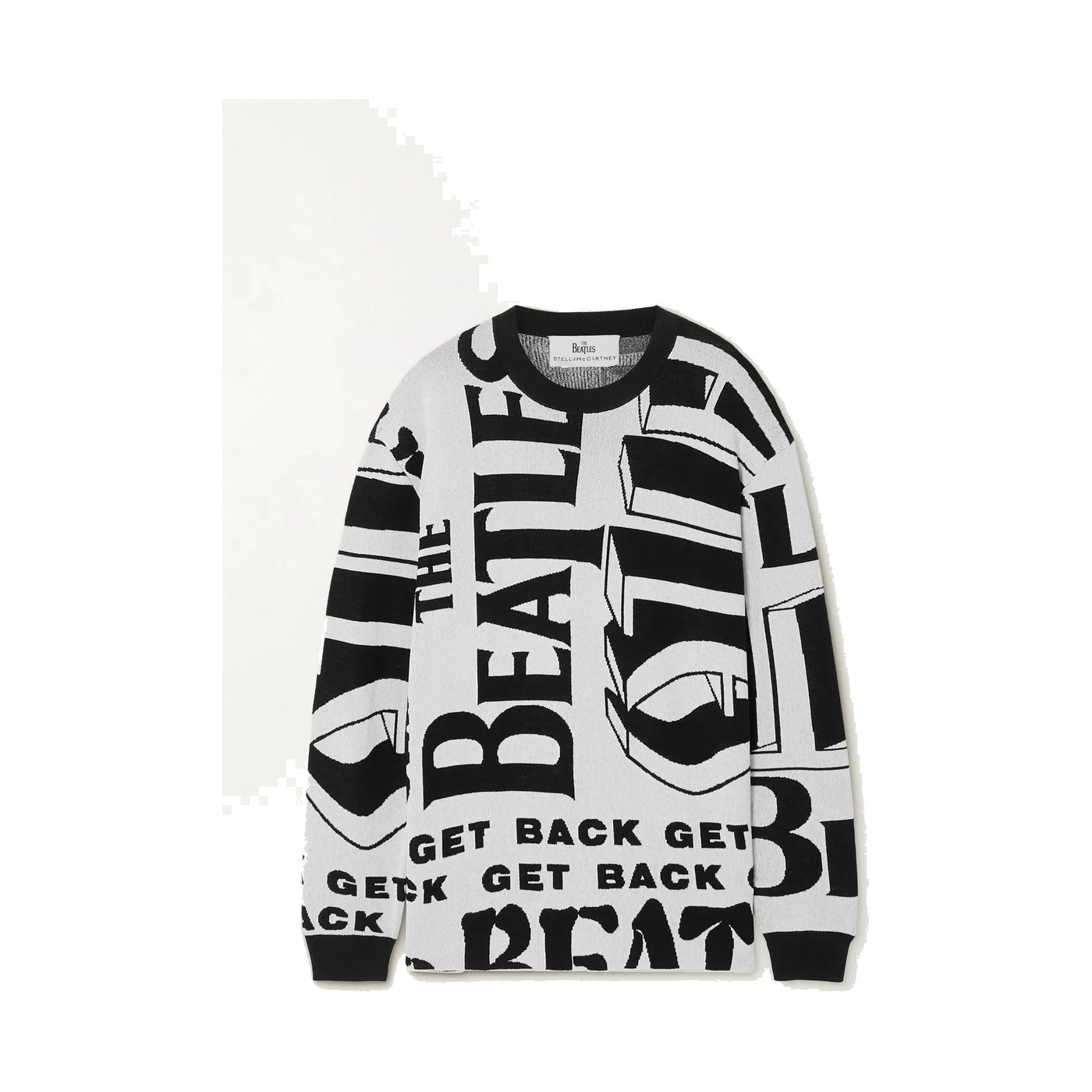 Get Back Embroidered Intarsia Cotton Sweater, The Beatles × Stella McCartney