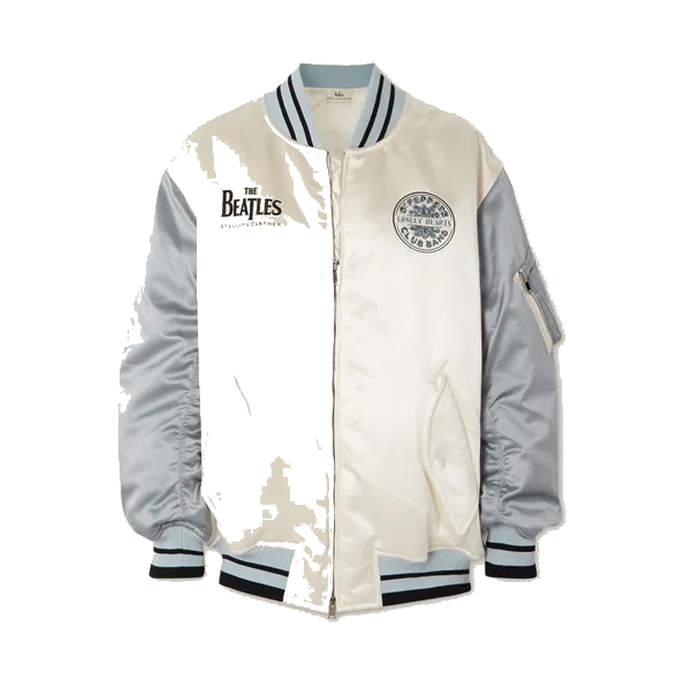 Get Back Oversized Embroidered Satin Bomber Jacket, The Beatles × Stella McCartney