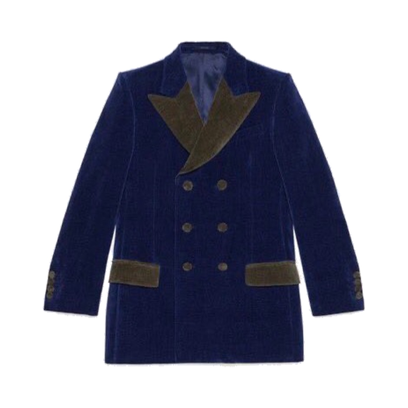 Double-Breasted Blue Velvet Blazer, Harry Styles × Gucci