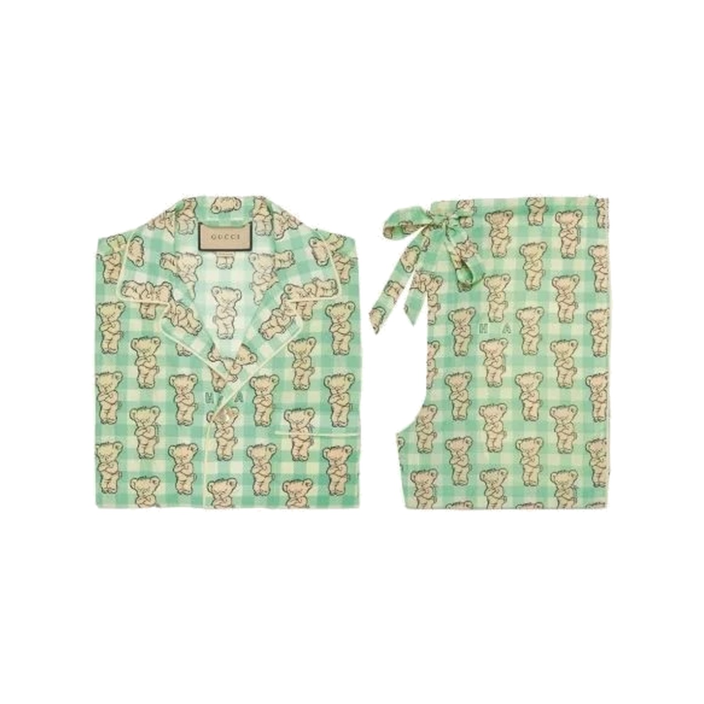 Teddy Bear Gingham Pajama Set