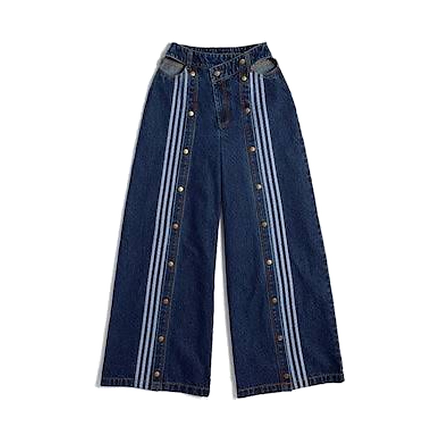 Denim Wide-Leg Snap Pants, Beyoncé × Adidas