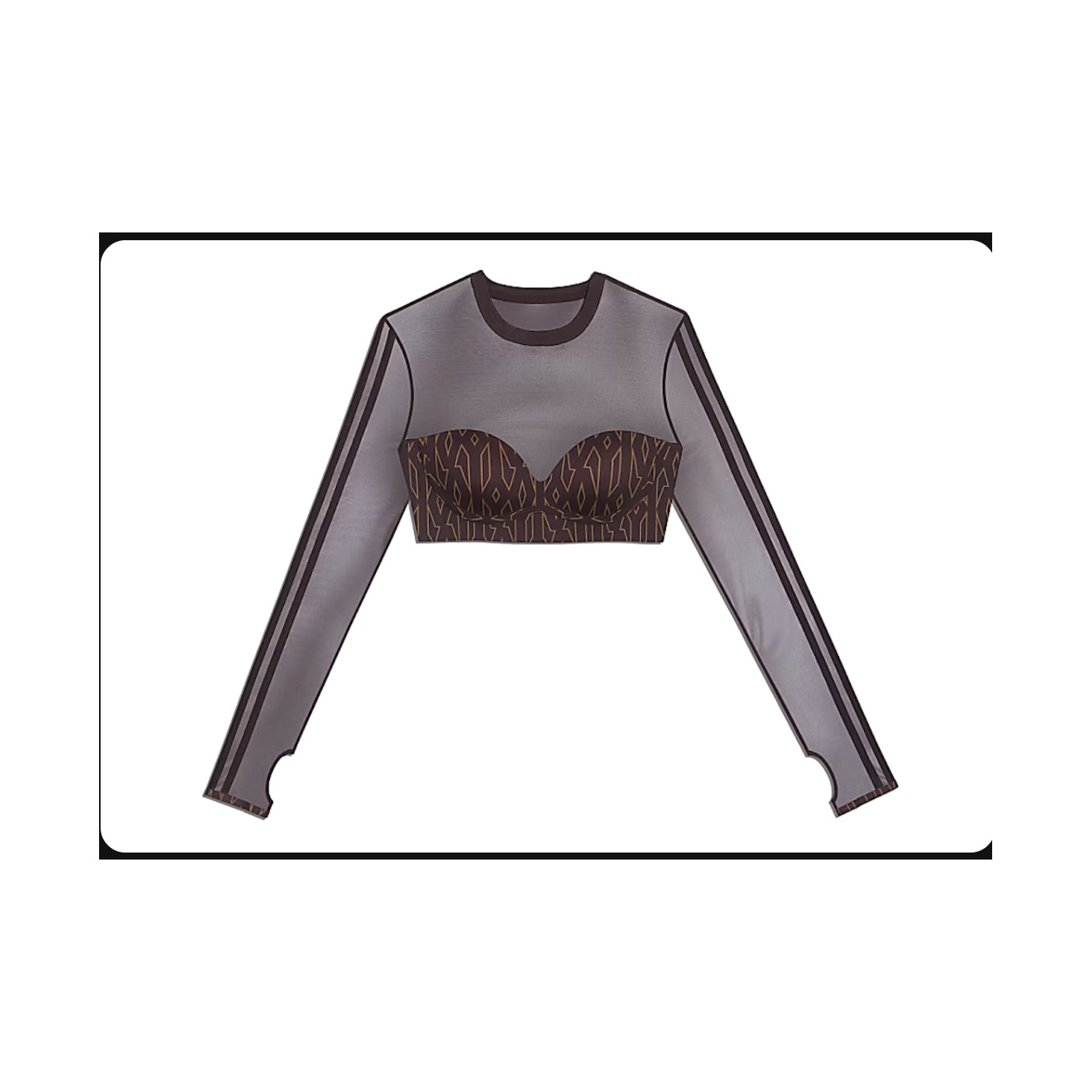Monogram Long Sleeve Crop Top, Adidas, via eBay