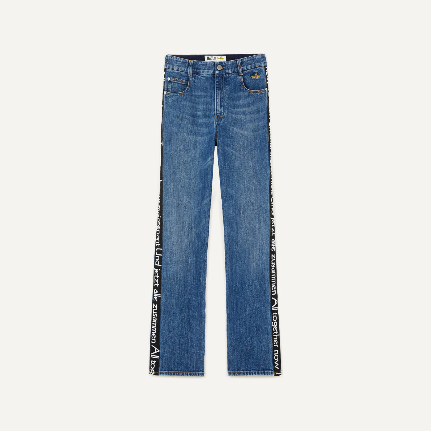 Yellow Submarine Embroidered Denim Jeans