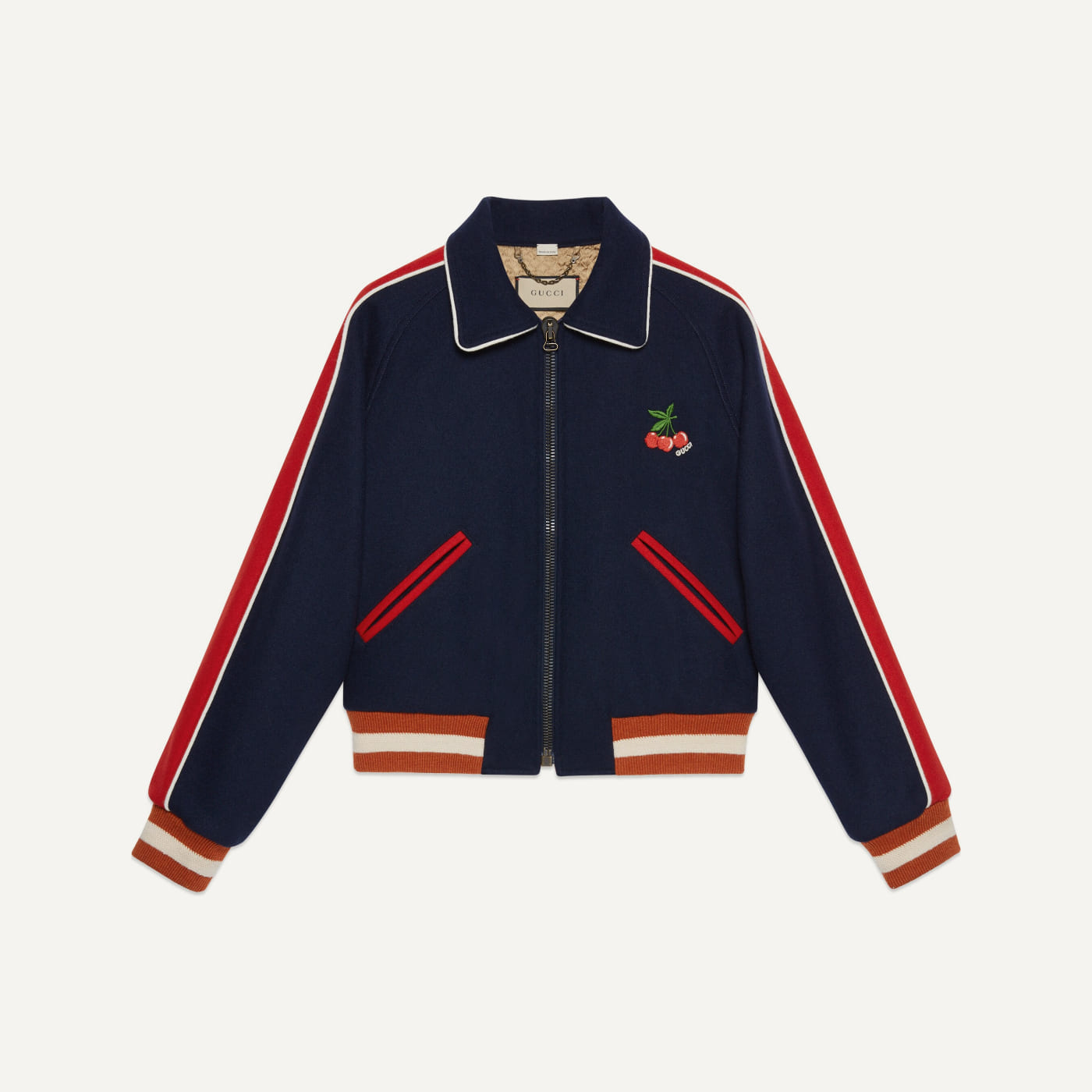 Cherry Wool Varsity Jacket, Harry Styles × Gucci