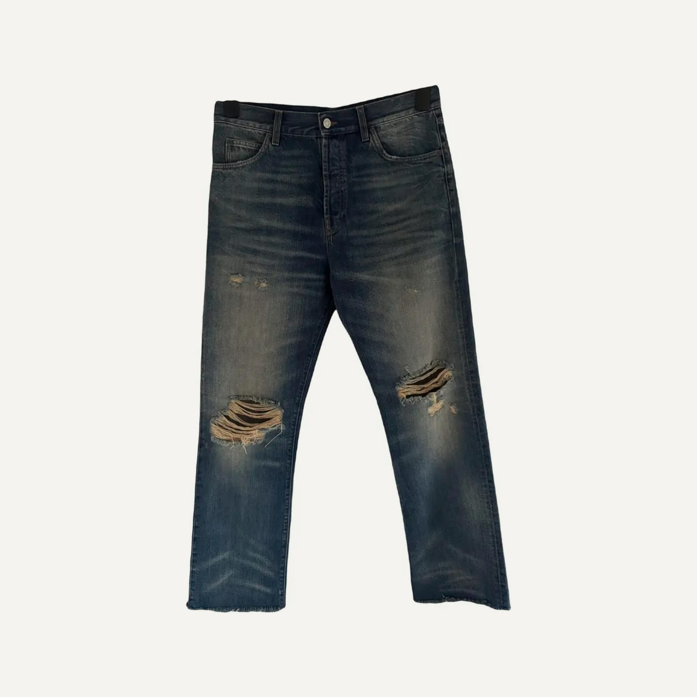 Distressed Straight Jeans