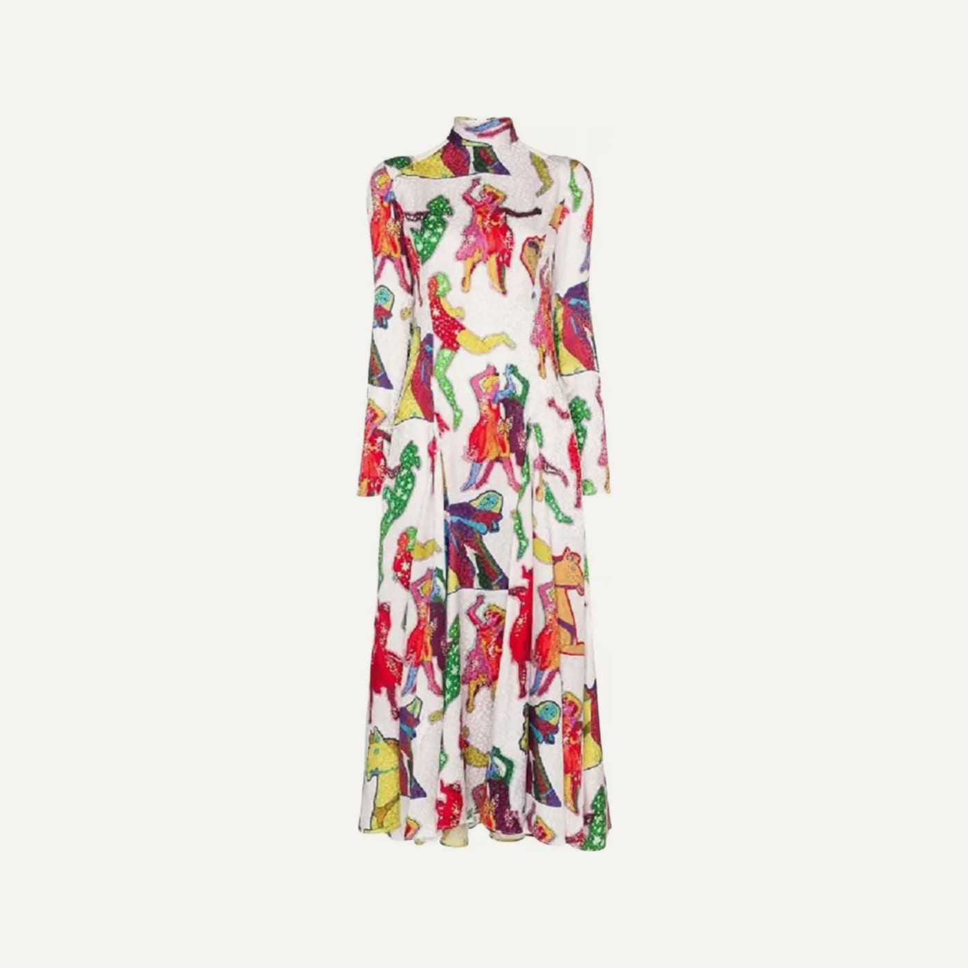 Psychedelic Figures Silk Dress, The Beatles × Stella McCartney