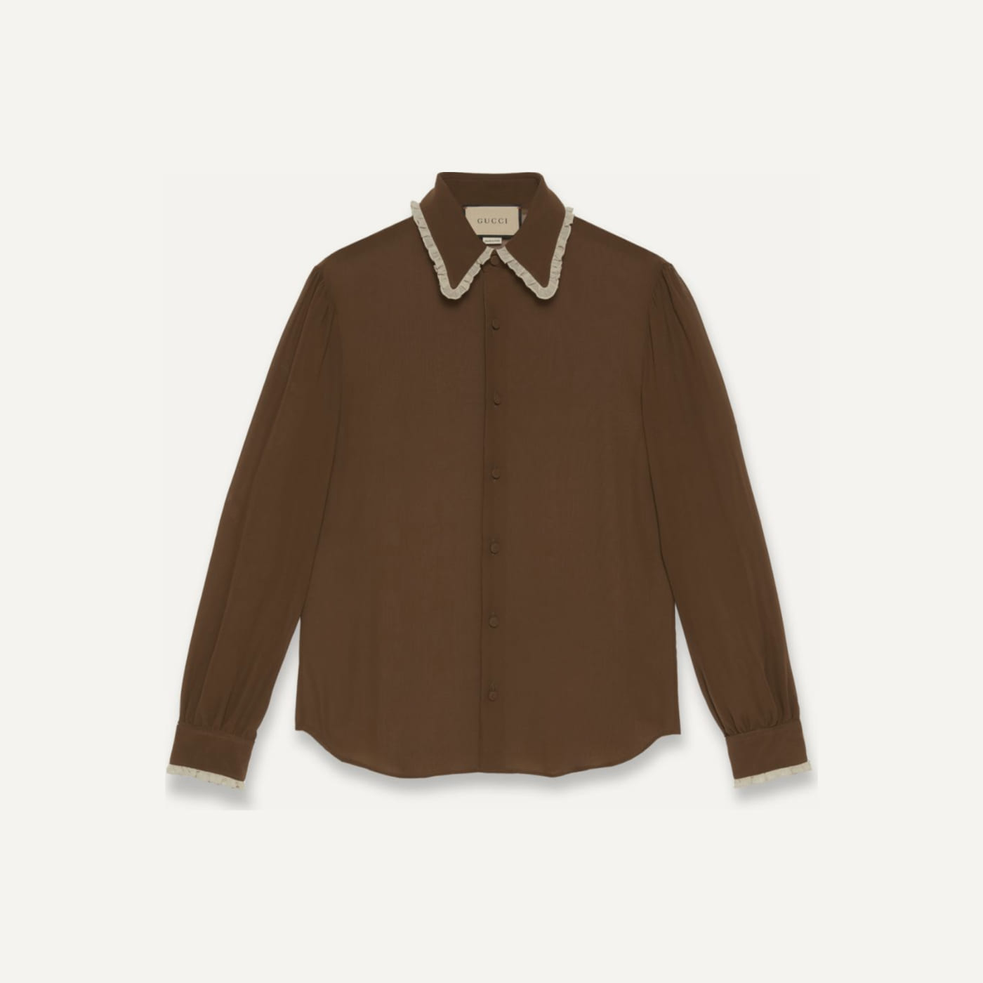 Frill Collar Silk Shirt