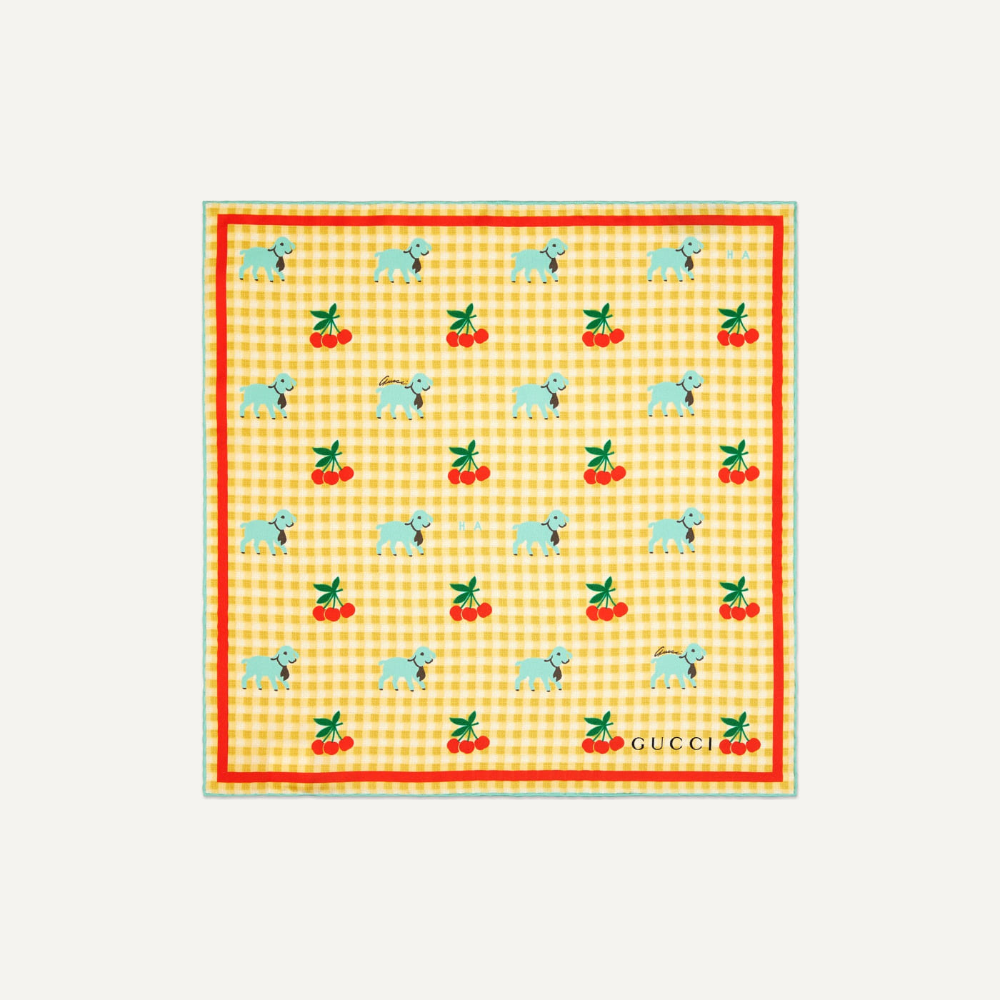 Cherry Gingham Pocket Square