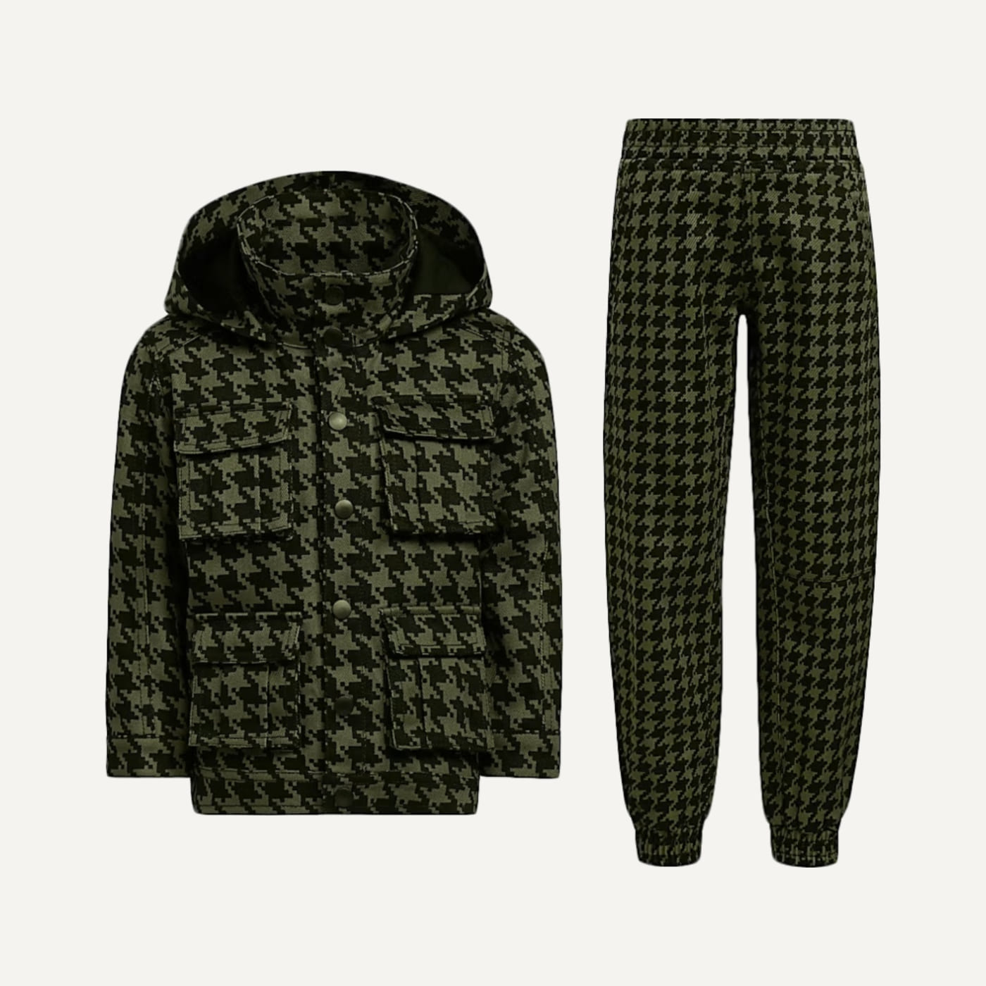 Halls of Ivy Kids Houndstooth Twill Track Set