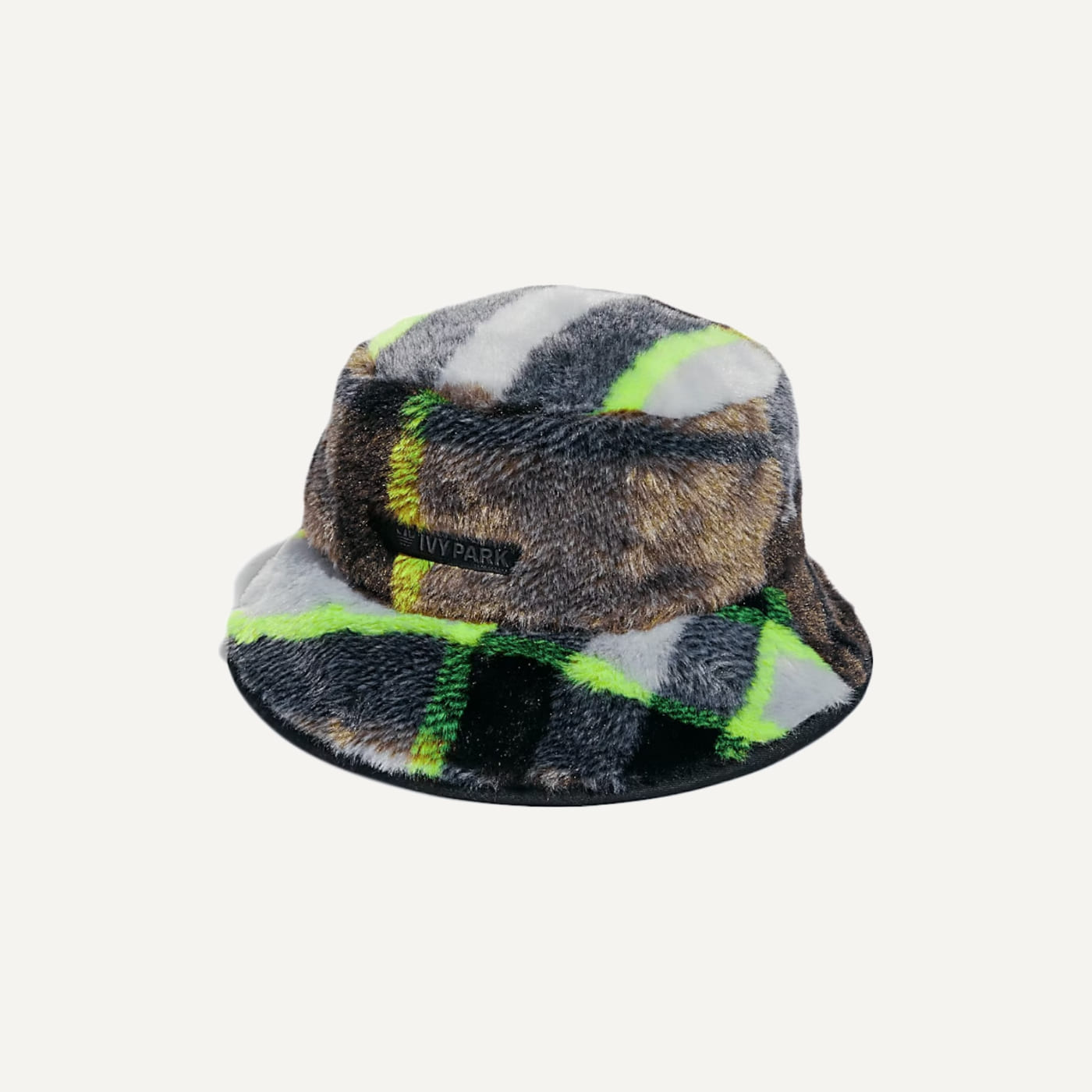 Halls of Ivy Plaid Faux Fur Reversible Bucket Hat