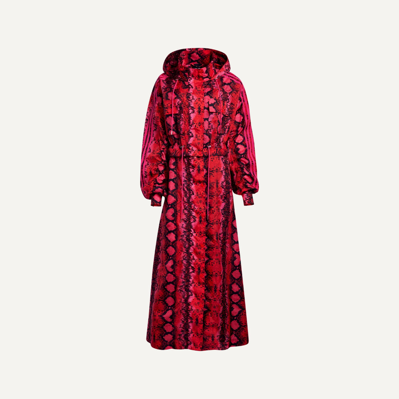 Ivy Heart Snakeskin-Print Long Convertible Jacket