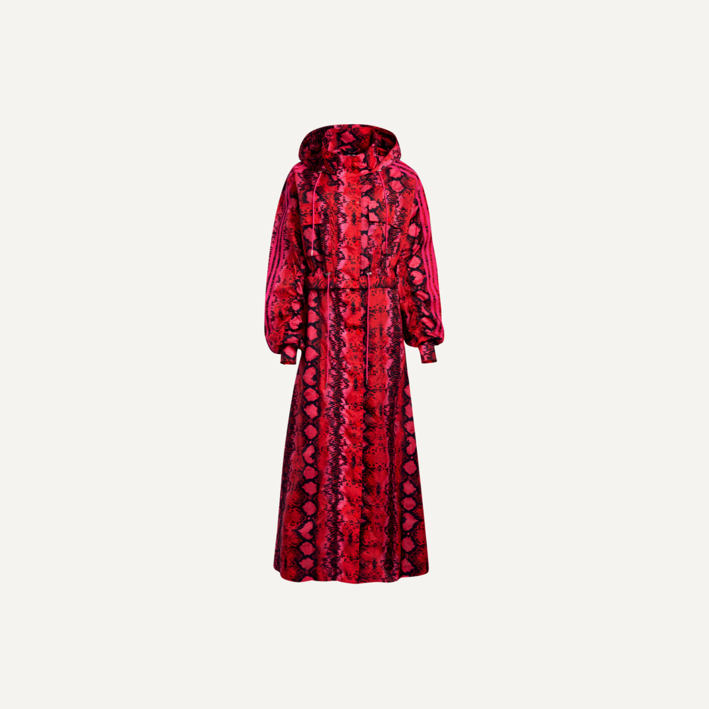 Ivy Heart Snakeskin Print Long Convertible Jacket
