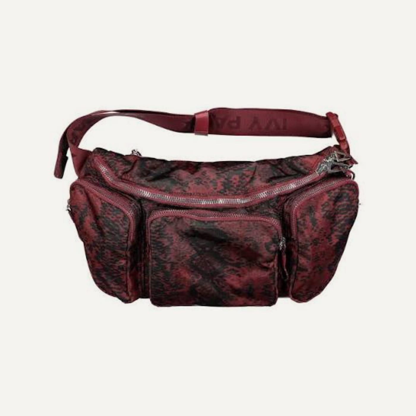 Ivy Heart Snakeskin-Print Waist Bag