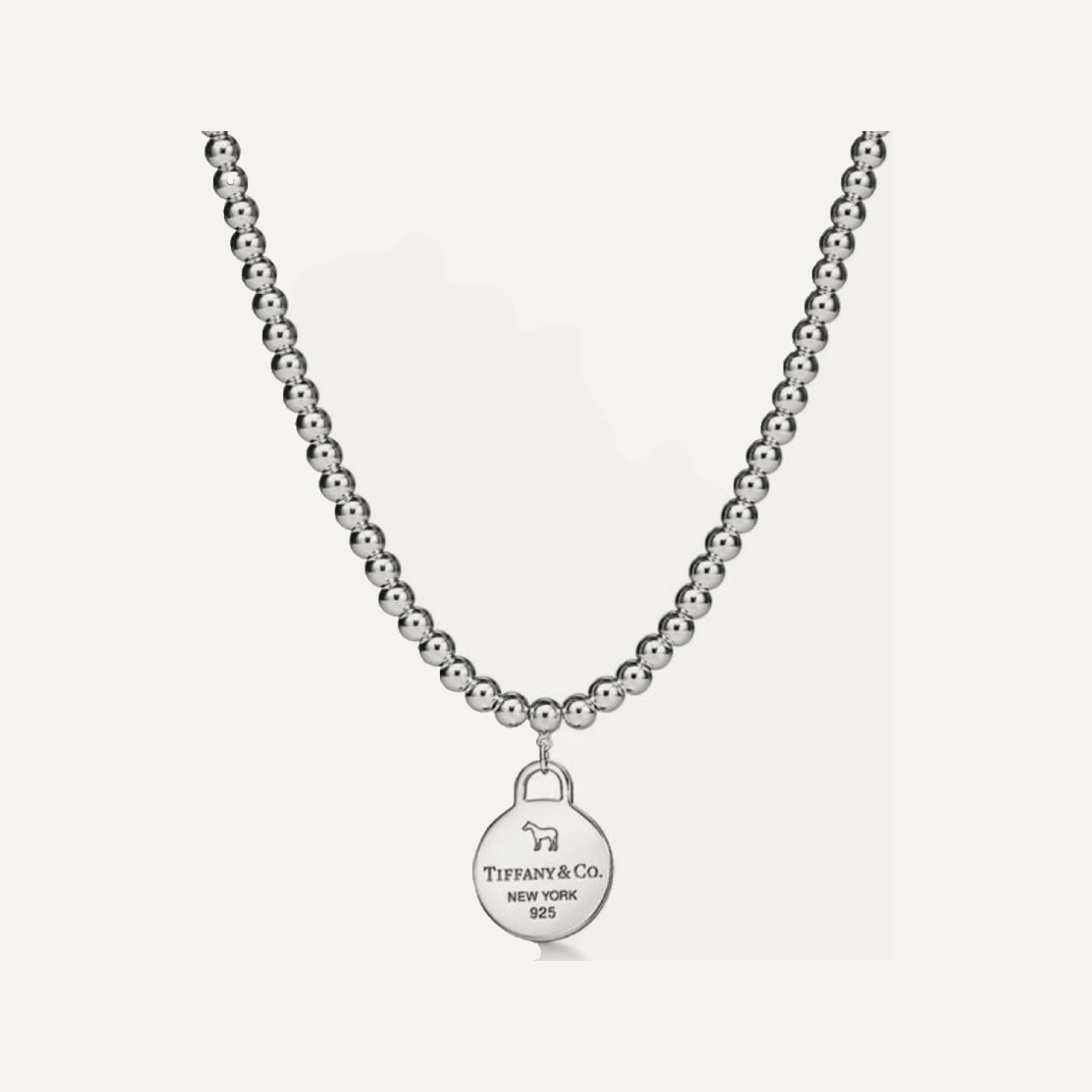Round Tag Bead Necklace