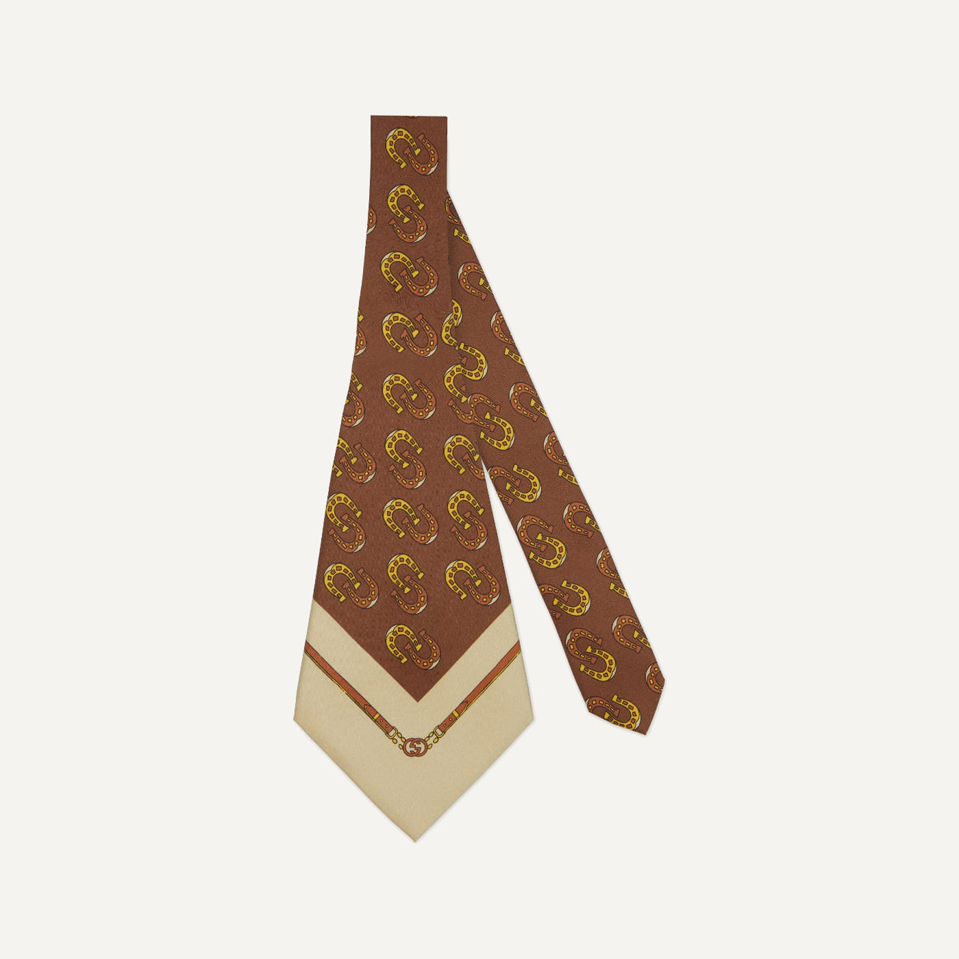 Horseshoe Print Silk Tie