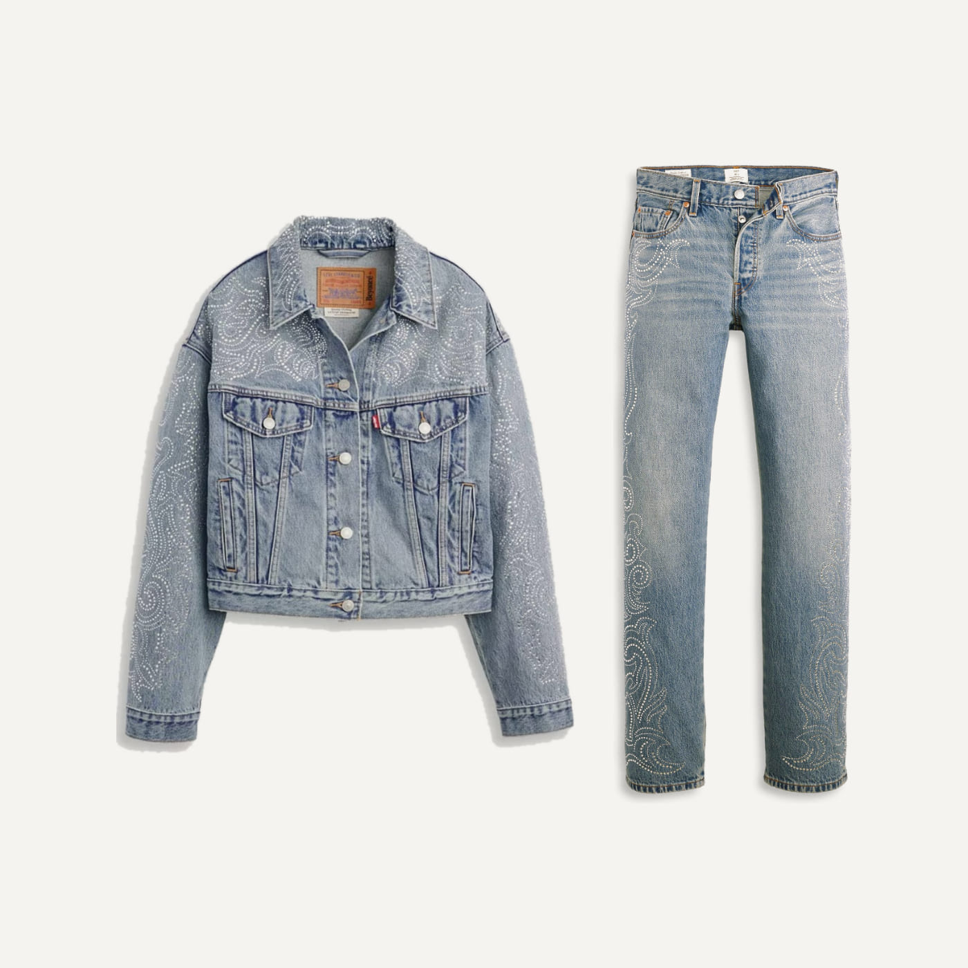 Western Crystal Trucker & Jeans Set