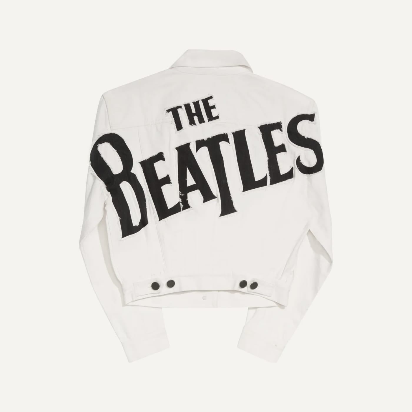 Beatles Logo White Denim Jacket