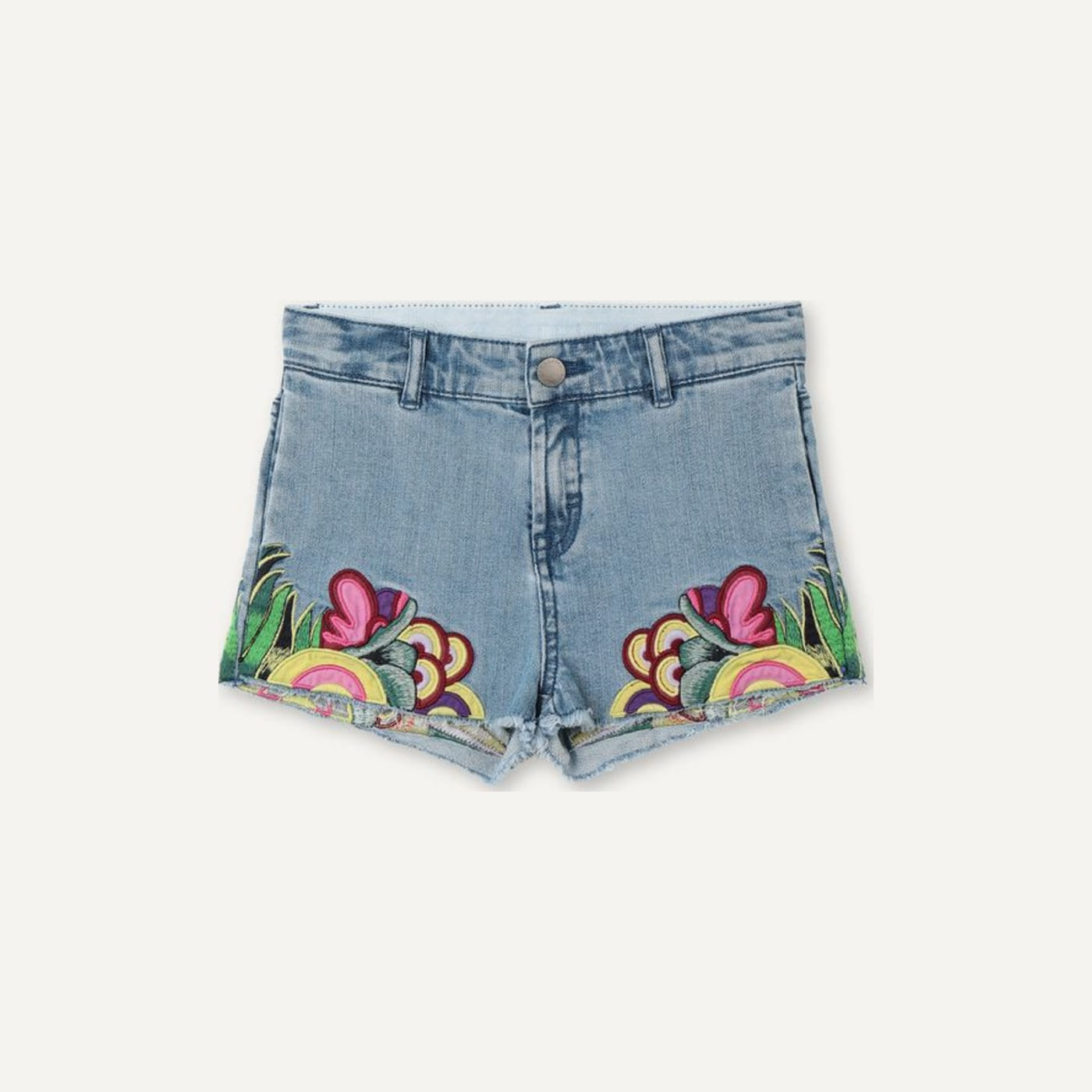 Yellow Submarine Kids Embroidered Denim Shorts