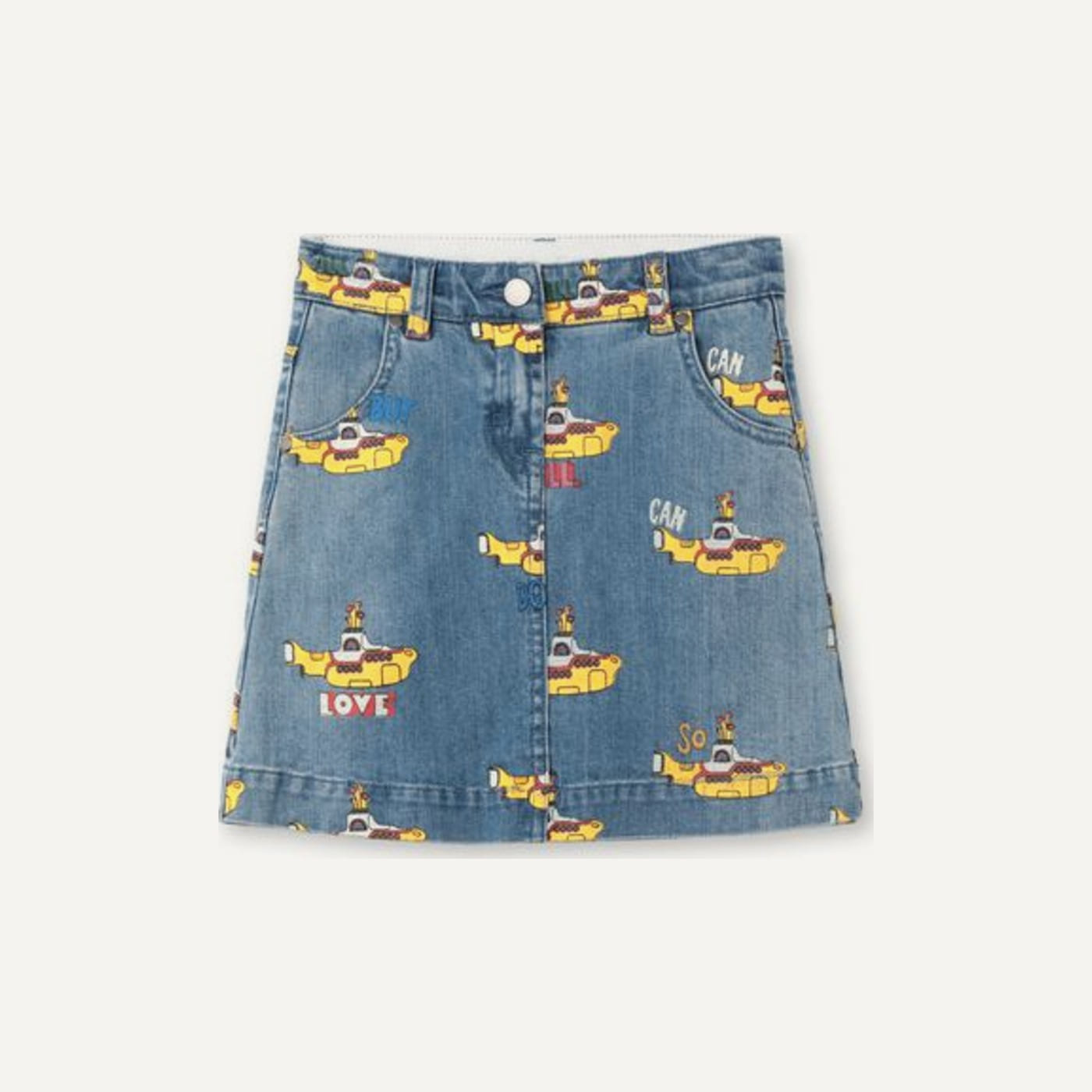 Yellow Submarine Kids Denim Skirt